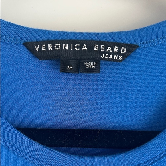 Veronica Beard Haylee Asymmetrical Jersey Cobalt Blue Ruched Dress | XS - Picture 5 of 8